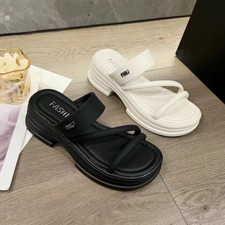 Dép nữ quai chéo dây da thời trang, sandal quai mảnh đế cao 5cm fullbox