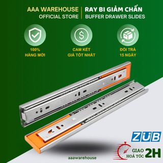  Ray Bi Giảm Chấn ZUB Cao Cấp 3 Tầng - Ray bi GIẢM CHẤN bản 45mm dùng cho hộc tủ đủ kích thước 