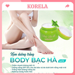 Kem body bạc hà 180gr dưỡng ẩm chống nắng ủ trắng toàn thân ngăn lão hóa da KORELA MP15