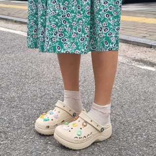 [ CHÍNH HÃNG ] Dép thời trang Crocs Baya Platform Clog phối màu trắng kem