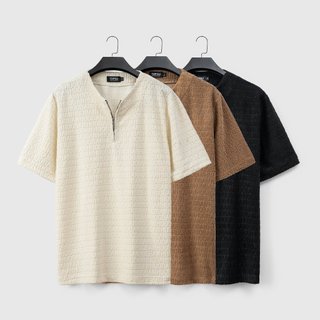 Áo thun cổ khoá TOPGU, vải cotton mền mịn sang trọng