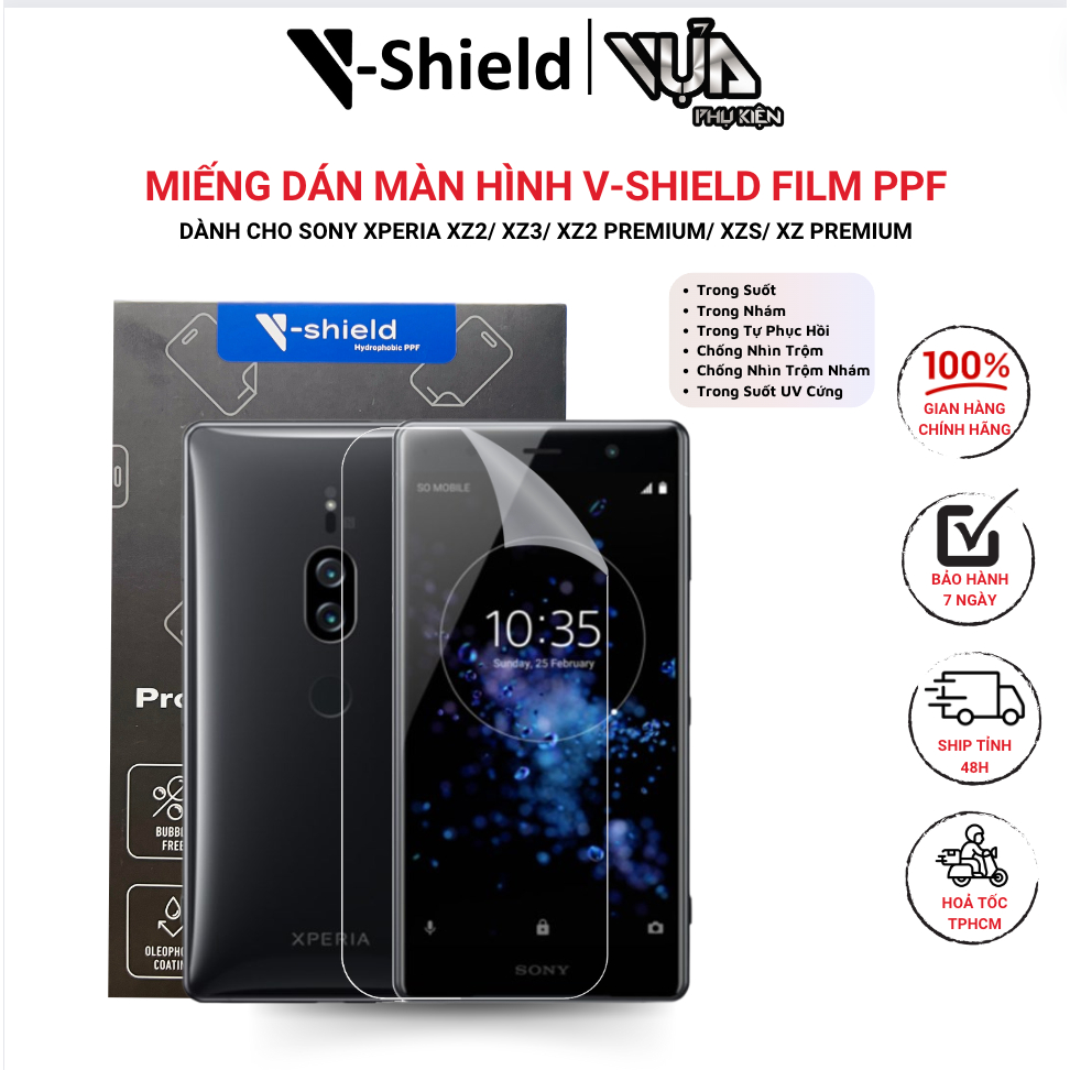 Mua 1 Tặng 1 Miếng Dán Màn Hình V-Shield Film Ppf Dành Cho Sony Xperia Xz2/ Xz3/ Xz2 Premium/ Xzs/ X