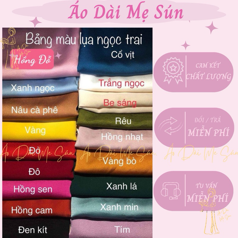 Quần áo dài lụa ngọc trai phối nhiều màu