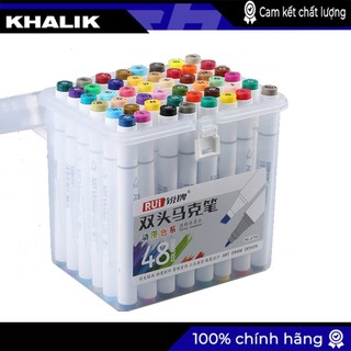 Hộp 48 bút màu dạ cồn - bút màu Touch Marker chất lượng cao - bút màu vẽ hộp nhựa