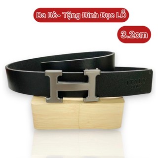 Thắt lưng dây nịt nam mặt số 8 a công sở bấm lỗ kèm hộp quà tặng và đinh đục siêu sang HS