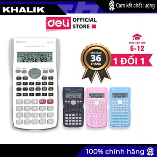 Máy tính học sinh Deli - Máy tính khoa học, máy tính kỹ thuật - Đen/Xanh dương/Hồng/Trắng - Máy tính bỏ túi- D82MS