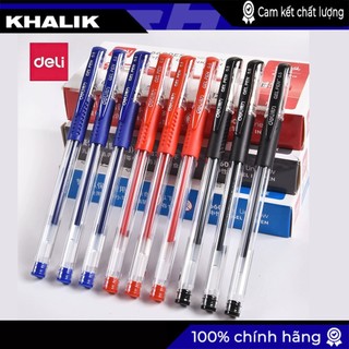 Hộp 12 chiếc bút gel deli 6600es chính hãng bút viết học sinh ngòi 0.5mm đồ dùng học sinh văn phòng phẩm