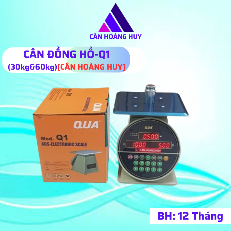 cân điện tử 60kg tính tiền Q1-( 60kg/5g ) dạng đồng hồ ( bảo hành 12  tháng ) [CÂN HOÀNG HUY ]