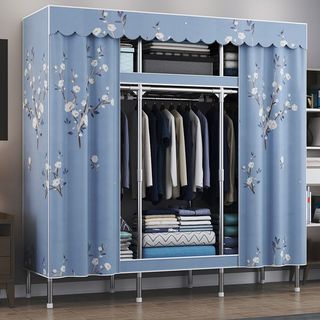 Tủ quần áo tủ vải khung thép siêu bền, chịu lực tốt, tủ thiết kế 3 buồng 3D