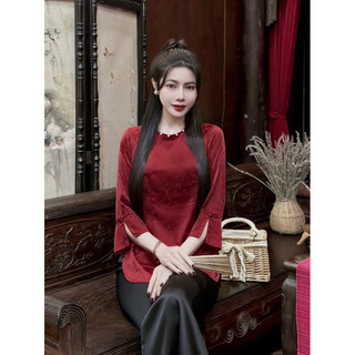 Bộ quần áo đi chùa chất liệu lụa gấm cao cấp - Pháp Phục Linh Đan