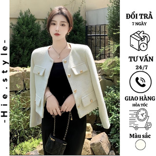 Áo dạ tweed nữ 2 lớp dày dặn có đệm vai siêu hot 2024