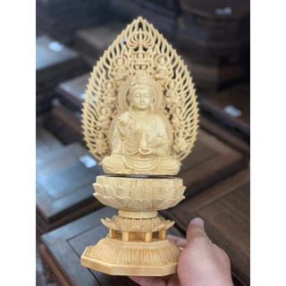Tượng quán thế âm bồ tát 28cm gỗ bách hương - tượng địa tạng 28cm