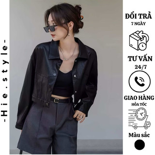 Áo dáng croptop  Bridgerton group da hai màu đen trắng (be) hàng thiết kế