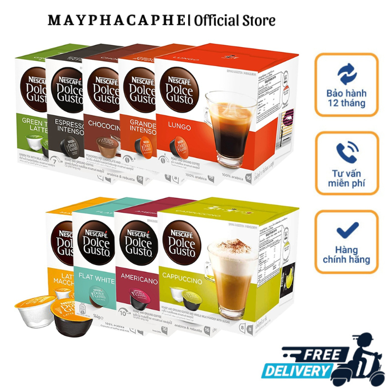 Cà Phê Viên Nén Nescafe Dolce Gusto, Viên Nén Dolce Gusto, Hộp 12 Viên, Nhiều Vị, Nhập EU, Hàng Chính Hãng