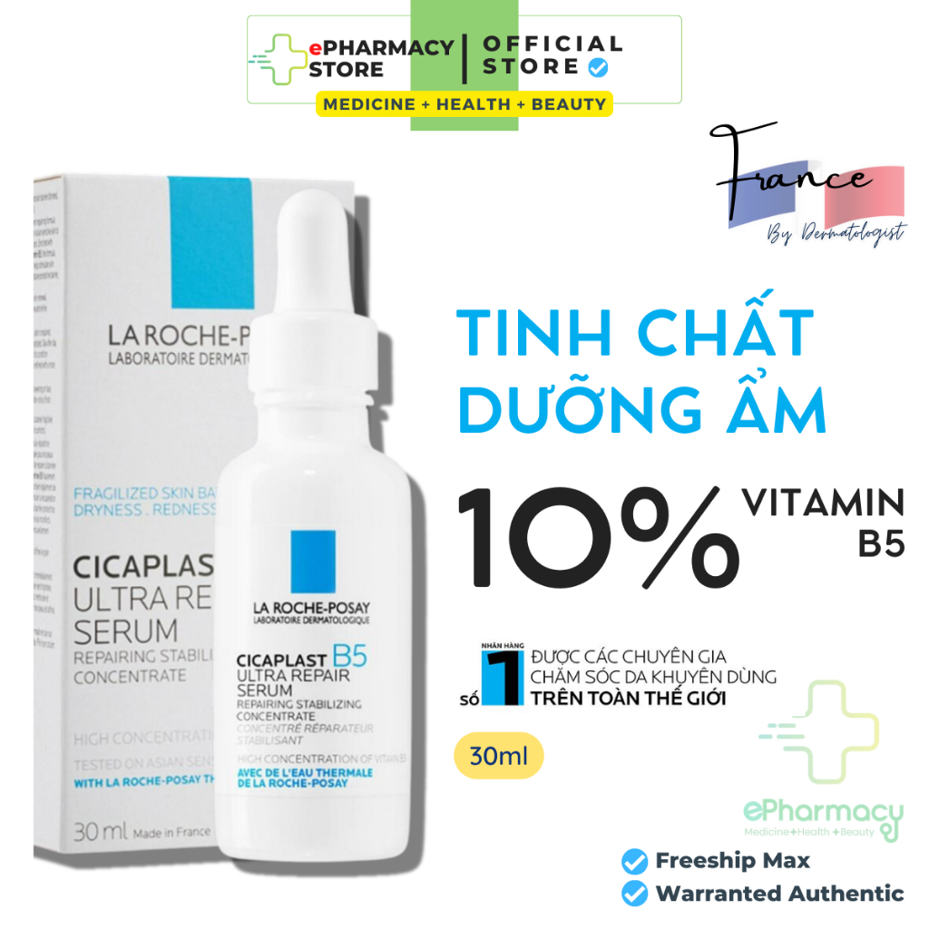 Serum LA ROCHE-POSAY Cicaplast B5 Ultra Repair giúp dưỡng da, làm mềm, mượt và ẩm da