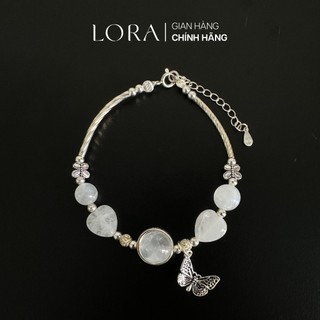 Vòng tay thiết kế lora bạc đặc s925 kết hợp đá moonstone giúp hiện thực hoá ứơc mơ