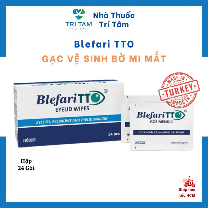 Miếng gạc lau vệ sinh bờ mi mắt BLEFARI TTO® SWAB /Hộp 24gói