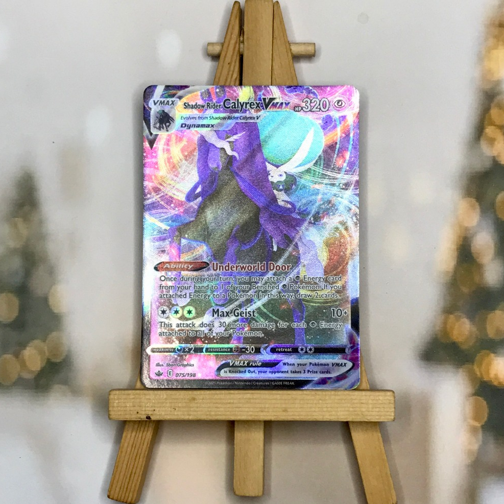 Thẻ Pokemon Shadow Rider Calyrex VMAX 075/198  - Lá bài Chilling Reign Ultra Rare tiếng Anh