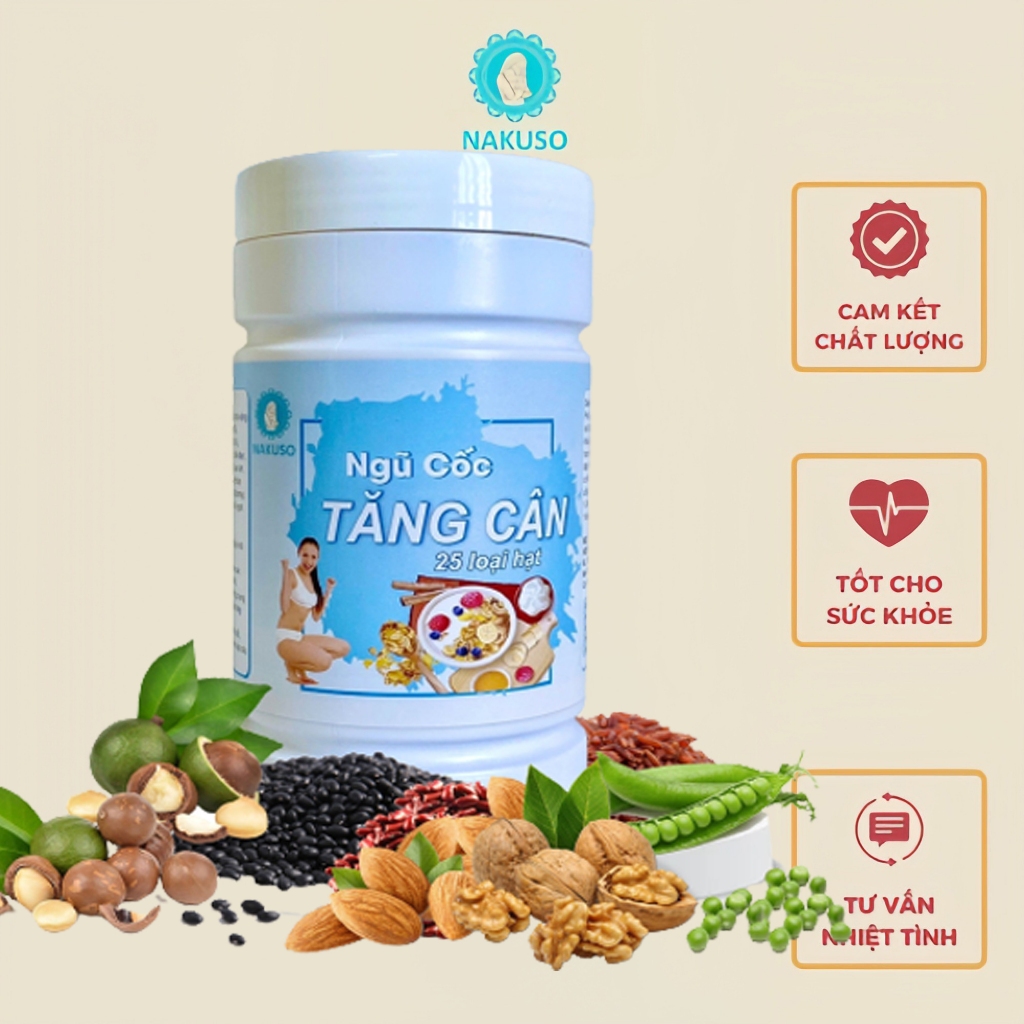 Ngũ cốc TC giàu dinh dưỡng từ 25 loại hạt tự nhiên Nakuso (500g) | Dành cho người gầy, người cần cải thiện dinh dưỡng