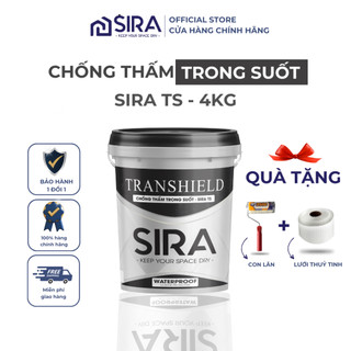 keo Sơn chống thấm trong suốt SIRA TS (4KG) - Chống thấm sàn vệ sinh, nền gạch men, tường ẩm, sàn mái hiệu quả