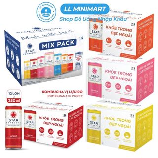 Thùng 12 lon nước uống lên men star kombucha all-in-one