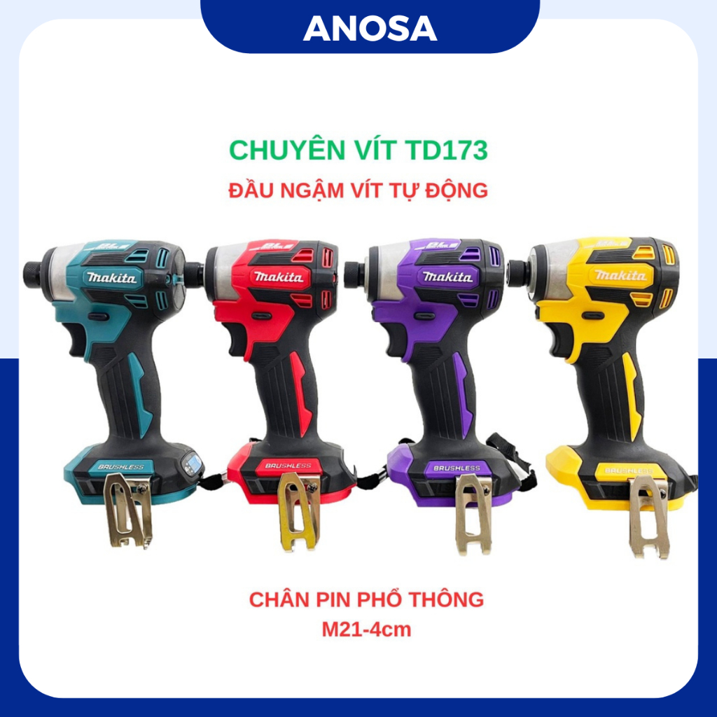 Thân Chuyên Vít MAKITA TD173 Đầu Ngậm Vít Nhanh Không Chổi Than Chân Pin Phổ Thông