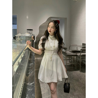 váy phối cổ ren tiểu thư 25144