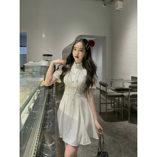 váy phối cổ ren tiểu thư 25144