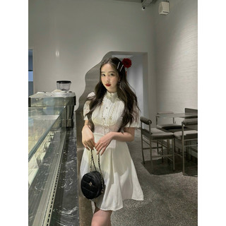 váy phối cổ ren tiểu thư 25144