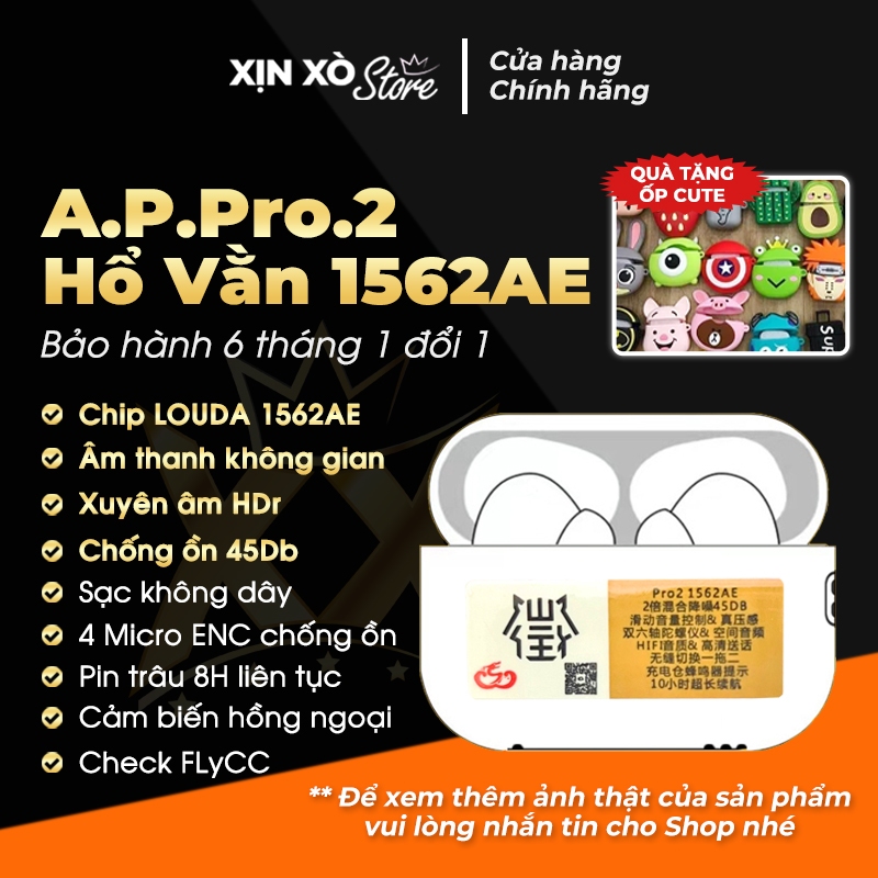 Hổ Vằn 1562AE - Tai nghe XINXO Pro.Gen.2 BEST ANC 45Db - Âm thanh không gian - Cảm biến Hồng Ngoại -