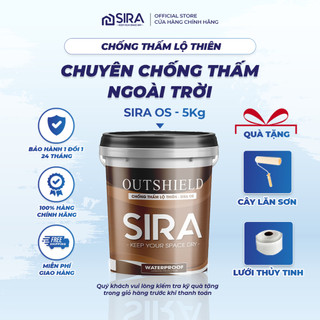 Sơn chống thấm ngoài trời - Sơn chống thấm lộ thiên SIRA (5KG), chống thấm tường ẩm, tường đứng, Sân thượng, Sàn Mái