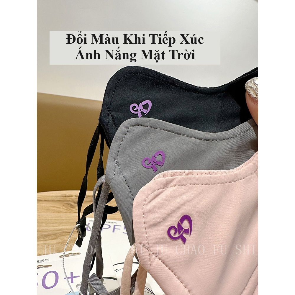 Khẩu Trang Chống Tia UV Đổi Màu Khi Ra Nắng, Khẩu Trang Vải Chống Nắng Che Kín Mặt Chính Hãng