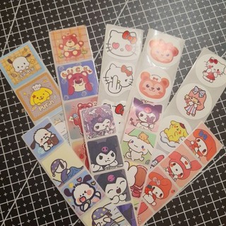 Set 50 tem sticker niêm phong nhân vật sanrio, gấu dâu