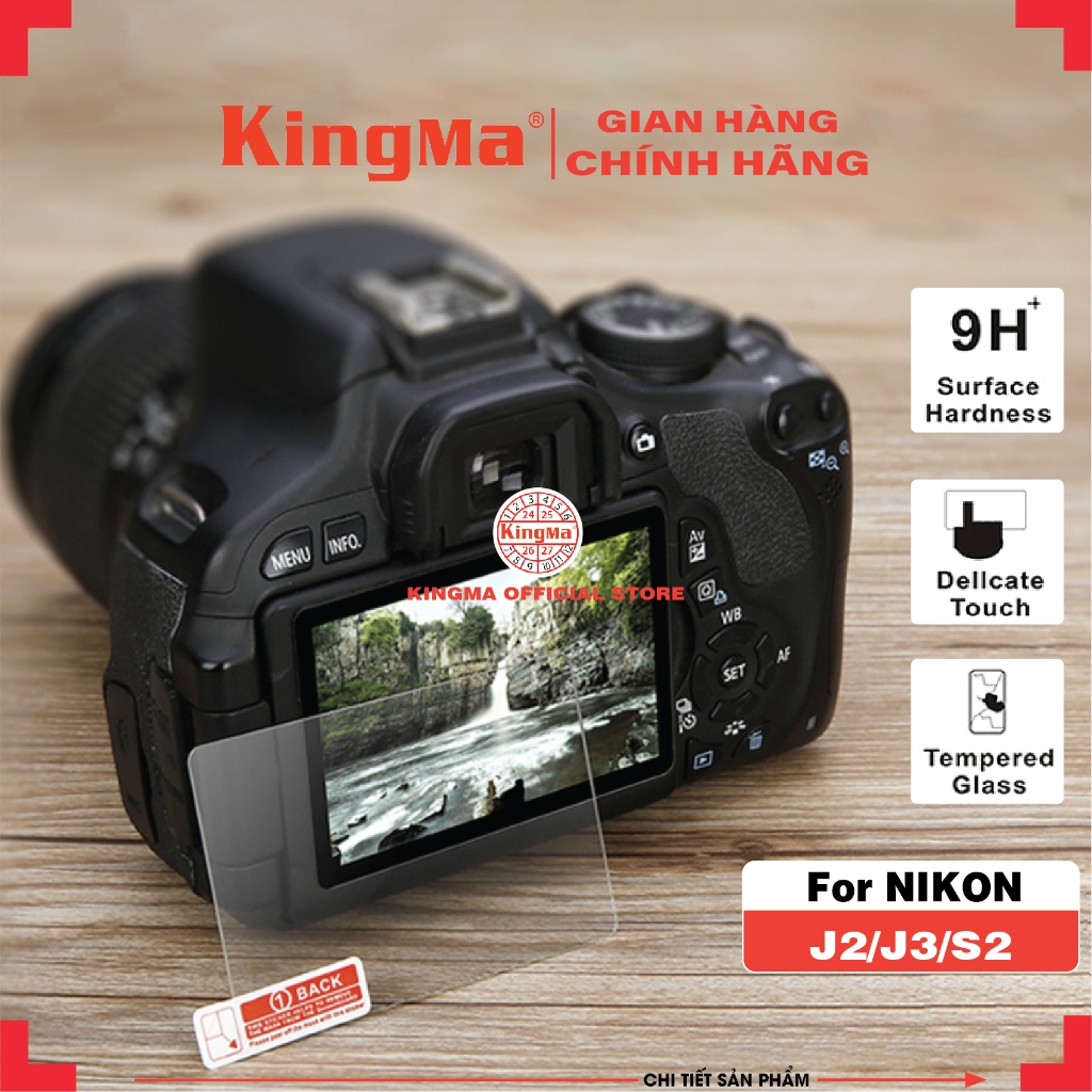Kính Cường Lực Dán Màn Hình Máy Ảnh Chính Hãng KingMa For NiKon J2/J3/S2 . Hàng Chính Hãng KingMa C