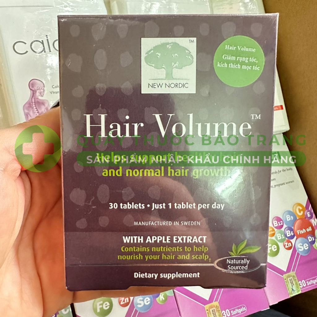 Viên uống Hair Volume - Kích thích mọc tóc, giảm rụng tóc, giúp tóc chắc khỏe (Thụy Điển)