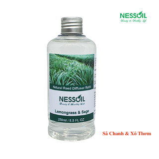 Tinh dầu Refill 250ml, hương Sả & Xô Thơm dùng để rót vào lọ đã cạn tinh dầu mà không cần mua bộ mới