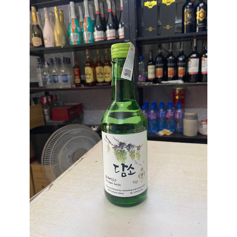 Sô Chu Hàn Quốc DAMSO GRAPE Soju 12% 360ml -Vị Nho xanh