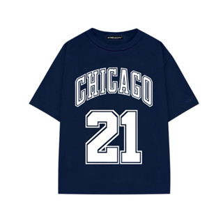 Áo Thun CHICAGO 21 Chất Liệu Cotton 100% 2 Chiều, Cao Cấp, Co Giãn, Form Rộng Tay Lỡ, Định Lượng 280gsm - GUNN