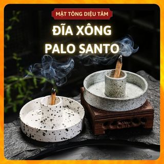 Đĩa đốt gỗ Palo santo lư xông xô thơm Sage, Cedar, gỗ trắc xanh, thảo Mộc Xông Nhà ban thờ thờ cúng phong thủy Mật tông