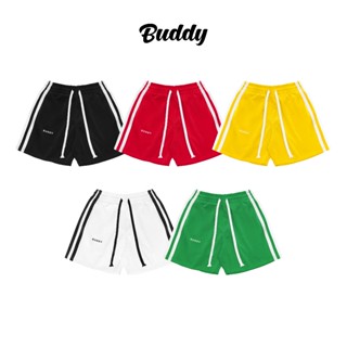 [BUDDY] Quần thun poly co giãn mỏng nhẹ trên gối phối sọc thể thao - LINE SHORTS