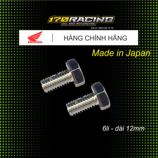 Ốc 6 li dài 12mm, xi bóng - Hàng chính hãng Honda Nhật Bản