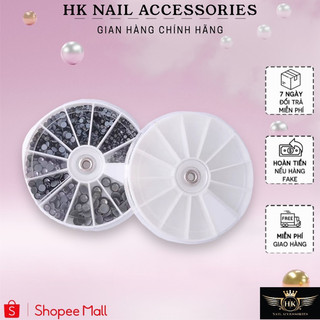 Khay tròn 12 ô đựng charm đá hk nail accessories