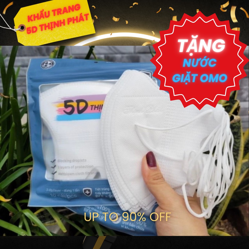 Khẩu trang 5d THỊNH PHÁT . ( COMBO HỘP 100 CHIẾC )