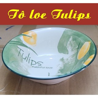 Tô loe gốm sứ cao cấp họa tiết hoa tulips – đủ size