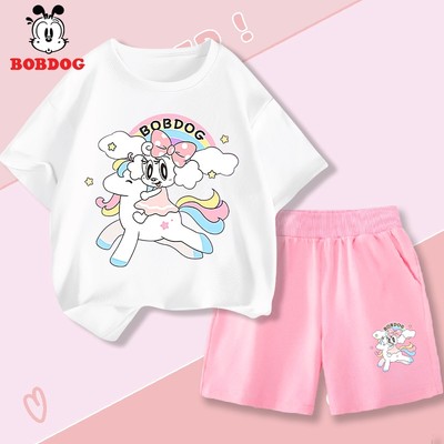 Đồ bộ bé gái BOBDOG chất liệu cotton da cá in hình dễ thương -CQ- BDG01 cho bé