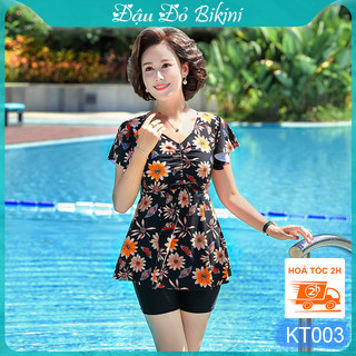 Đồ bơi trung niên dáng trẻ trung, đồ bơi đẹp cho các mẹ các bà, nội địa Quảng Châu chất dày đẹp mịn mát, dễ mặc | KT003