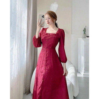 Đầm cổ u bi nổi