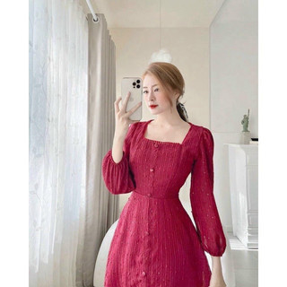 Đầm cổ u bi nổi