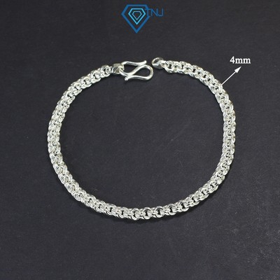 Lắc tay bạc mắt xích nam cao cấp bản 4mm phụ kiện vòng đeo tay cho nam LTA0139 - Trang Sức TNJ