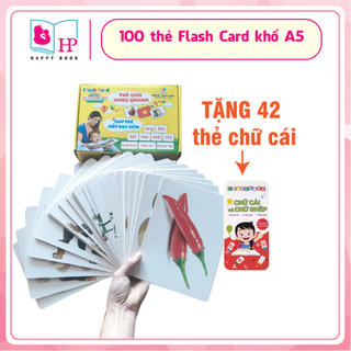 Bộ thẻ flash card học thế giới xung quanh , khổ A5 - 100 thẻ